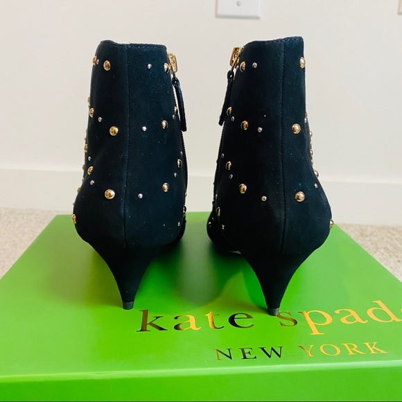Kate Spade Genuine Suede Leather Starr Studded Ankle Booties Size 9.5 - Picture 7 of 15